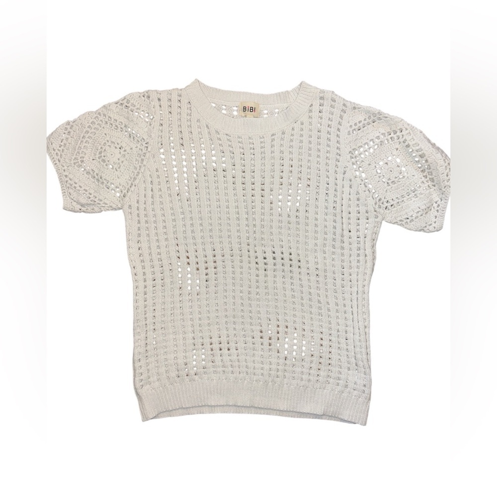 BiBi Ivory Crochet Knit Top - Picture 3 of 6